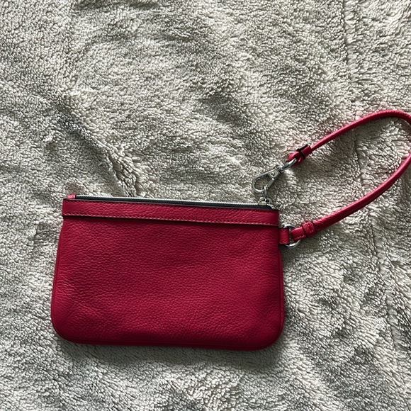 Calvin Klein Hot Pink Faux Leather Wristlet - Picture 2 of 4
